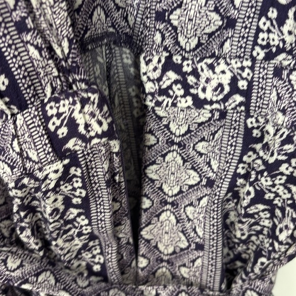 All In Favor XXL Shorts Romper Blue White Floral Print Boho Flowy Pockets Summer - Picture 6 of 11